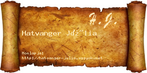 Hatvanger Júlia névjegykártya